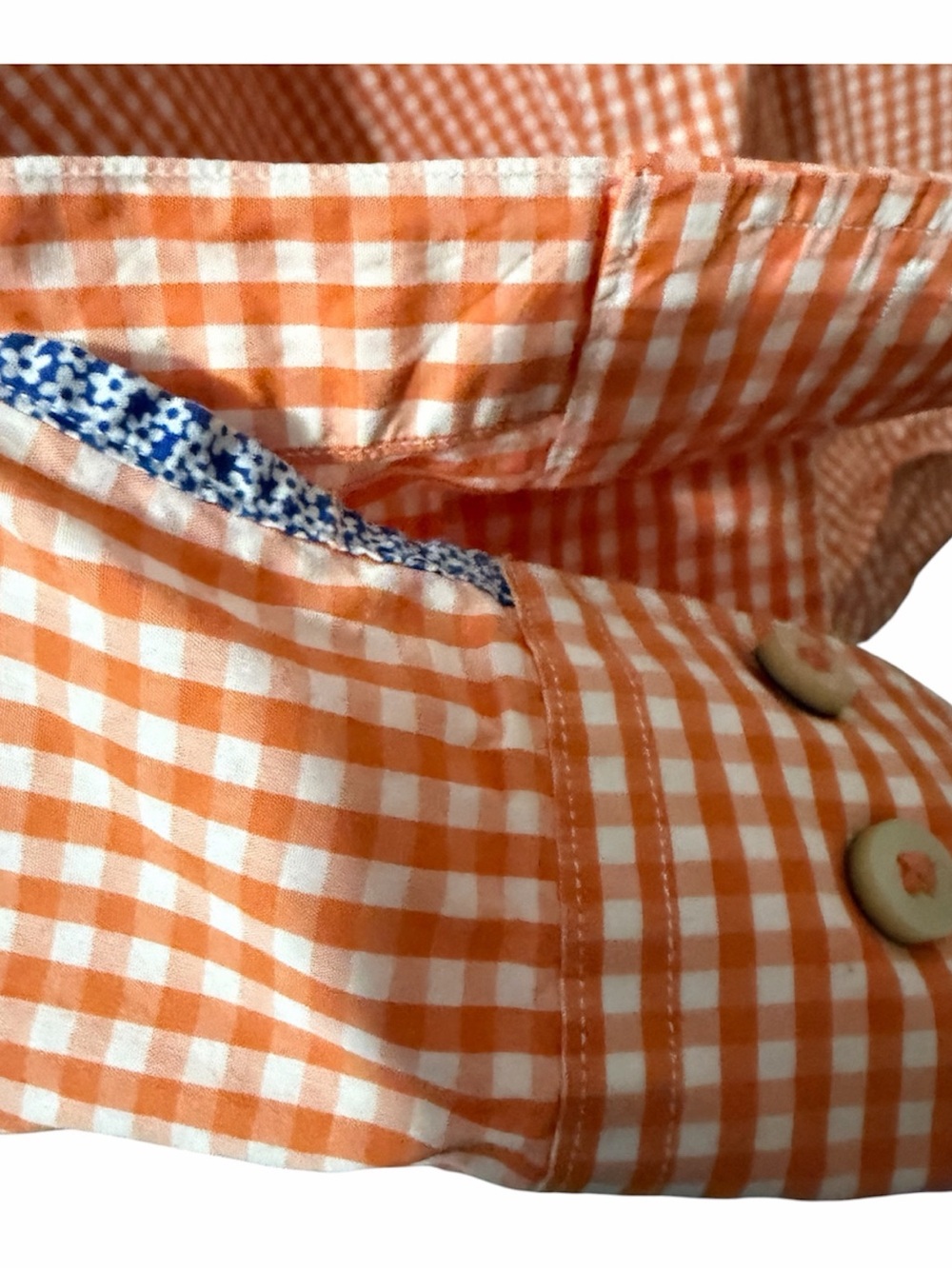 Tommy Bahama 3XL Orange White Gingham Print Long Sleeve Pocket With Logo - Picture 5 of 6